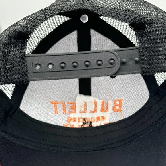 BULLEIT FRONTIER WHISKEY Black Trucker Hat Polyester Mesh and Cotton Adjustable - Picture 3 of 7